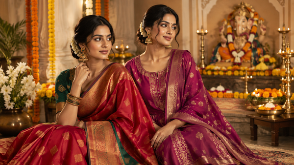 Ganesh Chaturthi Outfits for Women: Elegant Sarees Suits for Festive Celebrations