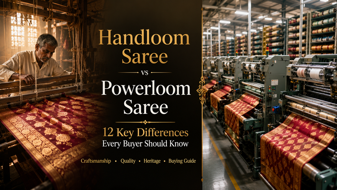Handloom Saree vs Powerloom Saree: 12 Key Differences Every Buyer Should Know