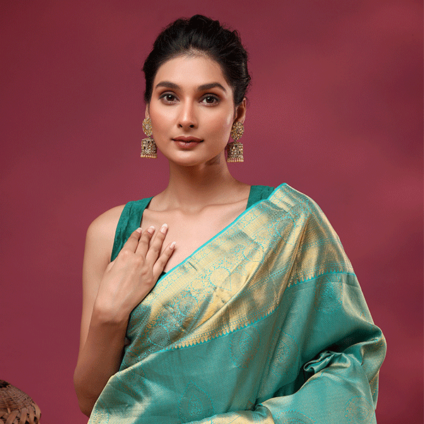 Bottle Green Saree
