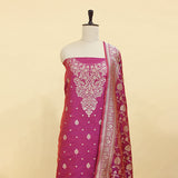 Vintage Wine Banarasi Silk Suit