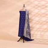 Sapphire Sunset Pure Banarasi Silk Suit with Bandhani Dupatta