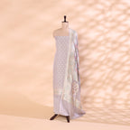 Silver Mist  Georgette Silk Suit with Multicolor Harmony Dupatta