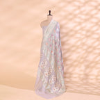 Silver Mist  Georgette Silk Suit with Multicolor Harmony Dupatta