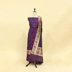 Orchid Twilight Handwoven Katan Silk Suit with Paithani Border