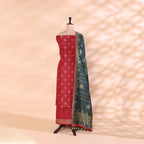Radiant Rose  Tussar Silk Suit with Ethereal Zari Dupatta