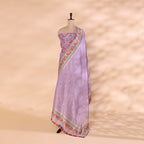 Enchanted Lilac Handwoven Banarasi Katan Silk Suit