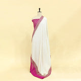 Deep Maroon Khadi Crepe Silk Suit with Jasmine Elegance Dupatta