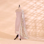 Blush Radiance  Georgette Silk Suit with Multicolor Melody Dupatta