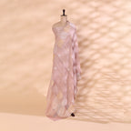 Blush Blossom Banarasi Georgette Suit with Leaf Elegance Dupatta