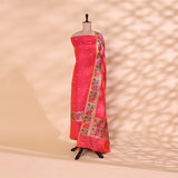 Blushing Rose Handwoven Katan Silk Suit with Paithani Border