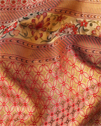 Handwoven Gold & Orange Rangkart Kanchipuram Silk Saree
