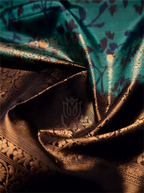 Handwoven Patola Jaquard Silk Saree in Peacock Blue