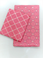 Handwoven Munga Silk Pink Phulkari Pattern Suit Set