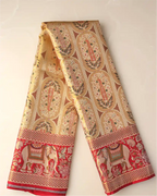 Handwoven Gold & Red Kanchipuram Silk Saree with Rich Zari Border