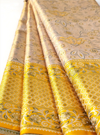 Handwoven Gold Kanjivaram Silk Saree with Rich Zari Border
