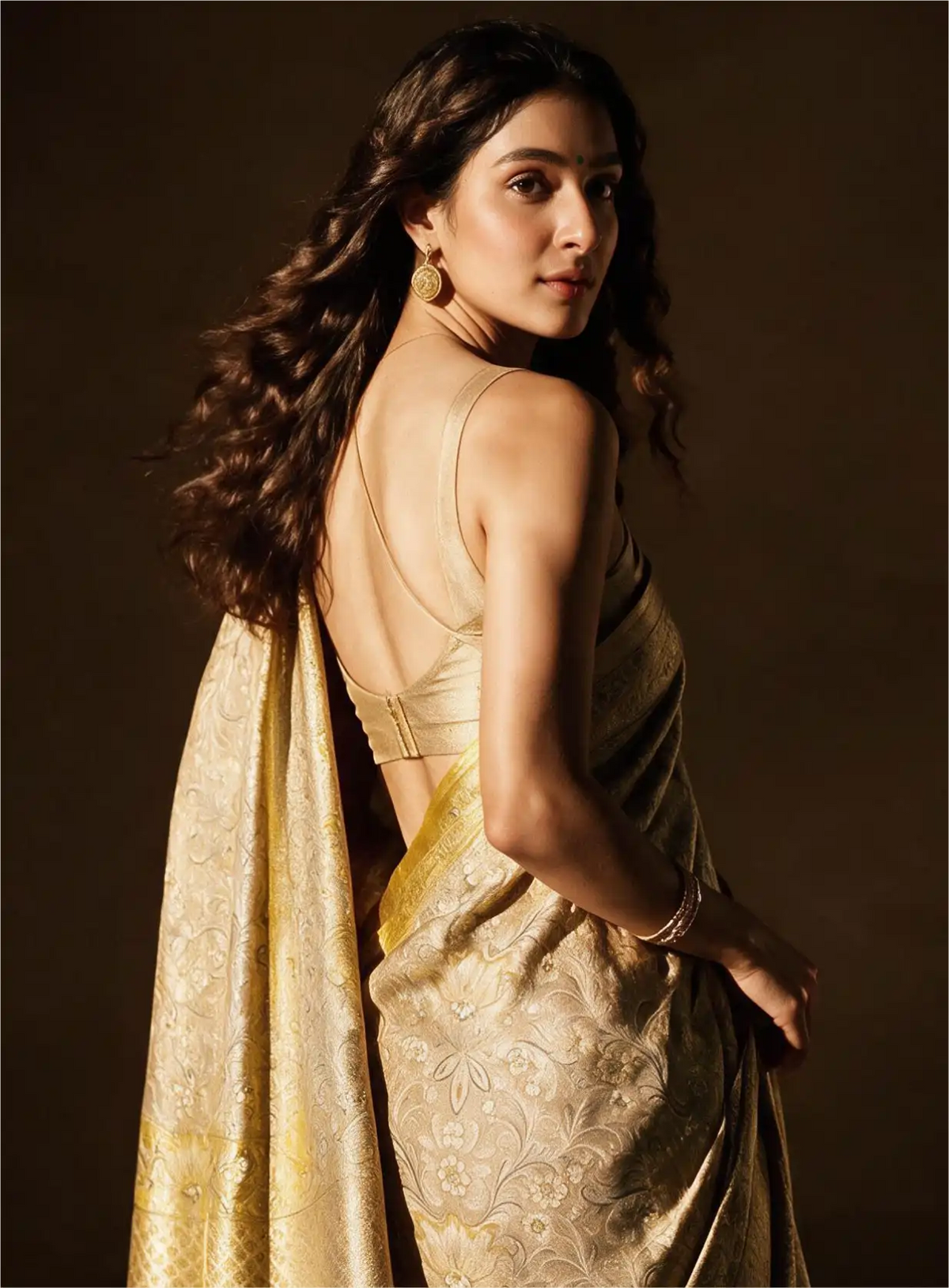 Handwoven Gold Kanjivaram Silk Saree with Rich Zari Border