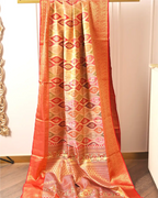 Handwoven Gold & Orange Rangkart Kanchipuram Silk Saree