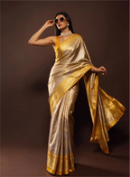 Handwoven Gold Kanjivaram Silk Saree with Rich Zari Border