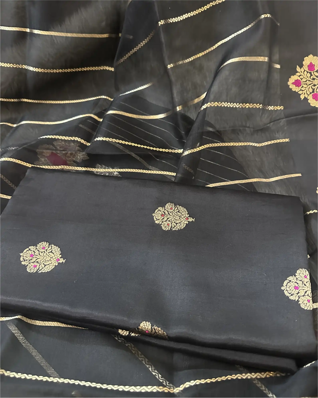 Pure Banarasi Silk Suit with Kora Dupatta