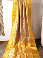 Handwoven Gold Kanjivaram Silk Saree with Rich Zari Border