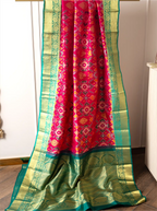 Handwoven Red & Green Patola Kanjivaram Silk Saree