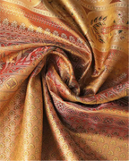Handwoven Gold & Red Kanchipuram Silk Saree with Rich Zari Border