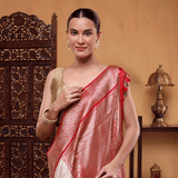 Scarlet Elegance Sauna Roopa Banarasi Silk Saree