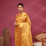 Golden Mustard Kanjivaram Silk Suchi Zari Saree