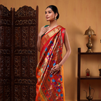 Golden Sunset Paithani Silk Saree