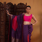 Celestial Azure Blush  Tussar Saree
