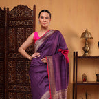 Celestial Azure Blush  Tussar Saree