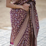 Handwoven Kadwa Jaal Silk