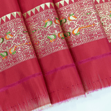 Regal Crimson Shikargah Katan Silk Saree