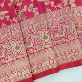 Pink Azure Shikargah Katan Silk Saree