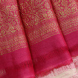 Celestial Azure Blush Khadi Tussar Saree