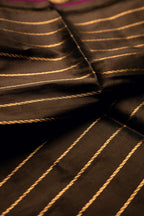 Handwoven Black Katan Silk Saree with Gold Zari Border