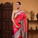 Fuchsia Fantasy Katan Silk Saree