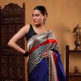 Midnight Majesty Satin Saree