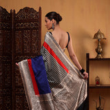 Midnight Majesty Satin Saree