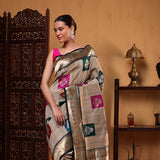 Golden Beige Symphony Tussar Saree