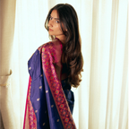 Luxury handwoven Banarasi silk saree with heavy border and traditional Patola pallu