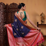 Indigo Enigma Katan Silk Saree