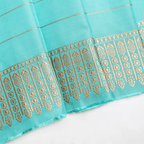 Full flat layout of the handwoven Aurora Borealis Katan Silk Saree displaying its celestial shades and premium craftsmanship.