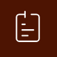 Minimalist white document outline icon on a brown background, representing certified authenticity and original handloom craftsmanship.