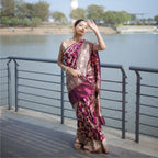 Banarasi katan silk saree with detailed zari design and elegant pattern