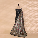 Slate Sky Dukhai Alfi Patola Silk Suit with Golden Kaleidoscope Dupatta