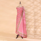 Blossom Elegance Handwoven Banarasi Katan Silk Suit
