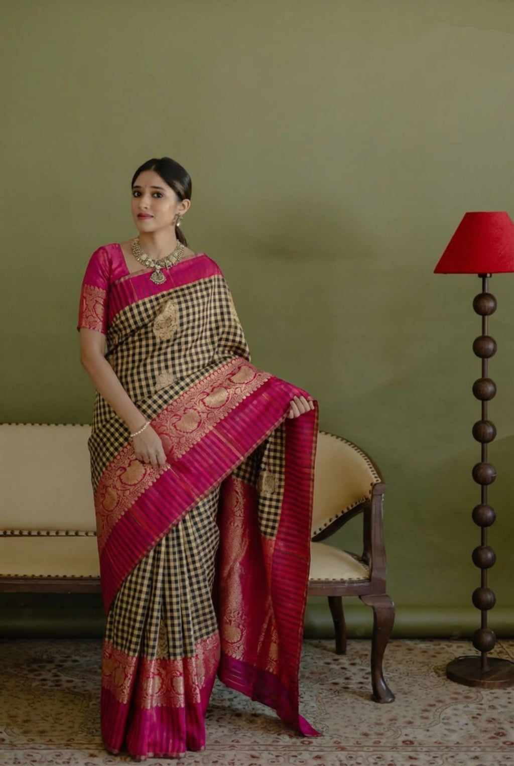 Handwoven katan satin silk saree with smooth finish and elegant design for women