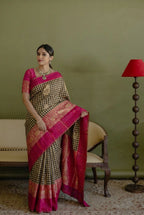 Handwoven katan satin silk saree with smooth finish and elegant design for women
