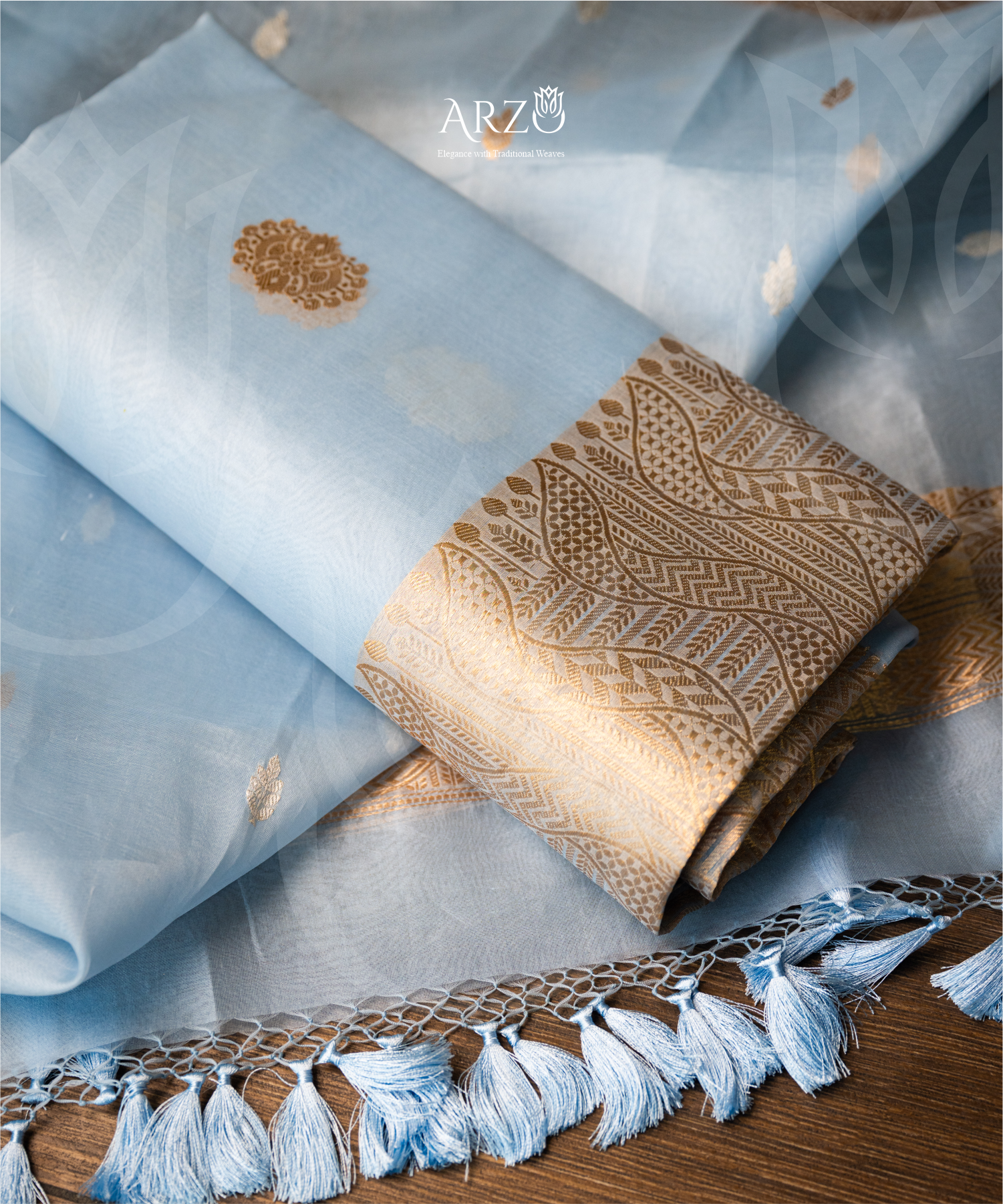 Handwoven Kora silk suit with rich zari weaving, lightweight premium festive wear for weddings and special occasions